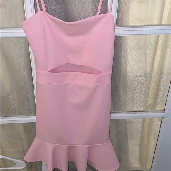 COPY - Reilly Cutout Ruffle Dress in Light Pink - Picture 3 of 11